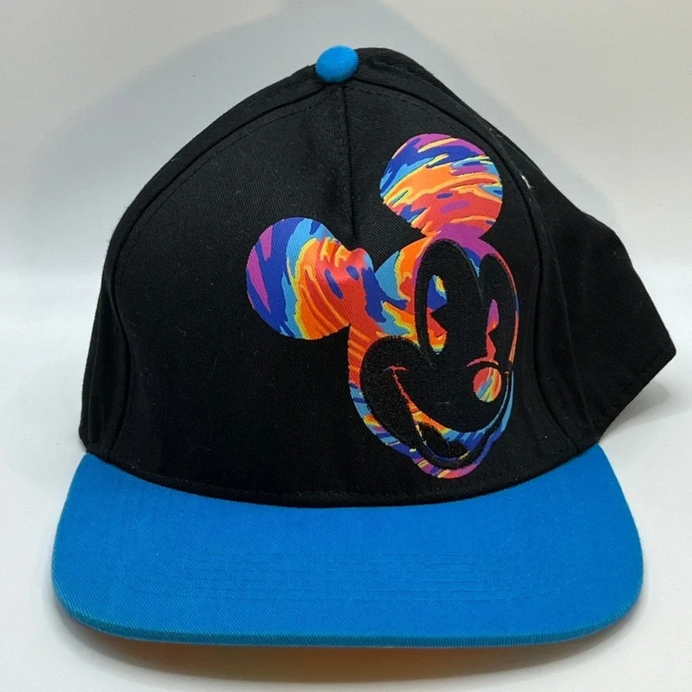 Disney Hat - Baseball Cap‎ - Tie Dye - One Size Snapback - Teal Brim